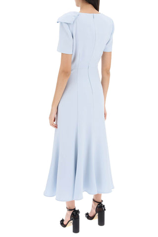 Short-sleeved Midi Dress In Cady