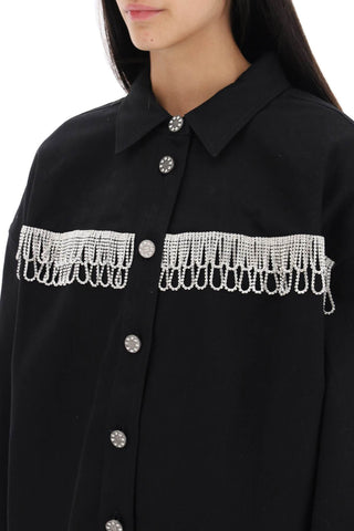 Overshirt With Crystal Fringes