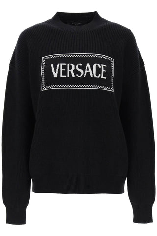 Crew-neck Sweater With Logo Inlay