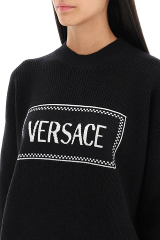 Crew-neck Sweater With Logo Inlay