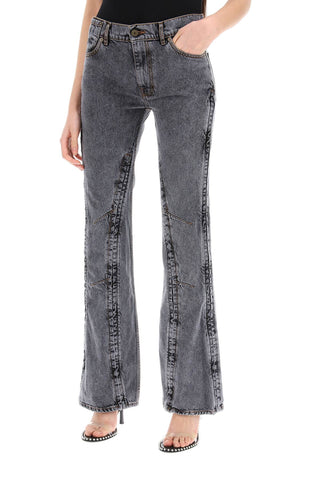 Hook-and-eye Flared Jeans