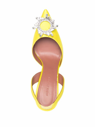 Amina Muaddi With Heel Yellow