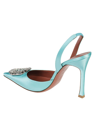 Amina Muaddi With Heel Clear Blue