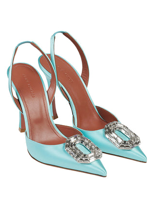 Amina Muaddi With Heel Clear Blue