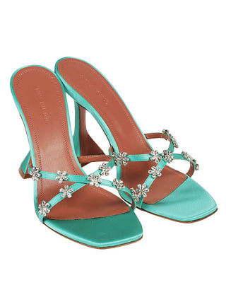 Amina Muaddi Sandals Clear Blue