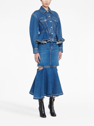 Alexander Mcqueen Coats Blue