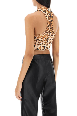 Leopard Print Jersey Crop Top