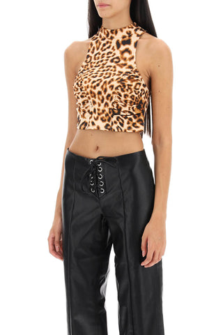 Leopard Print Jersey Crop Top