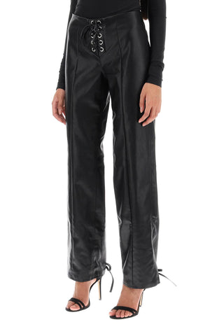 Straight-cut Pants In Faux Leather