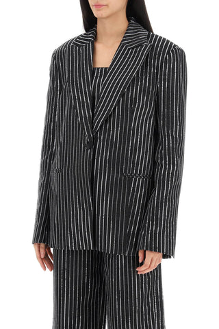 Blazer With Sequined Stripes