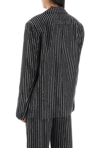 Blazer With Sequined Stripes