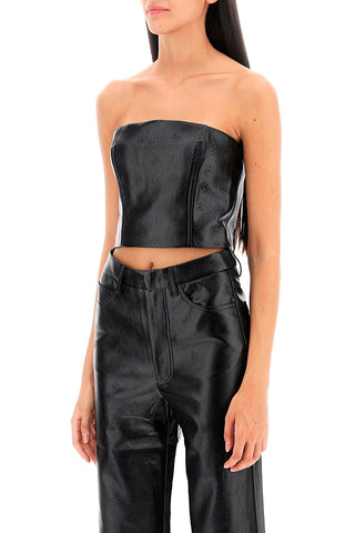 Faux-leather Cropped Top