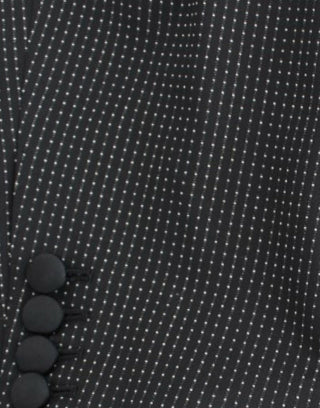 Elegant Black Polka Dotted Slim Fit Blazer