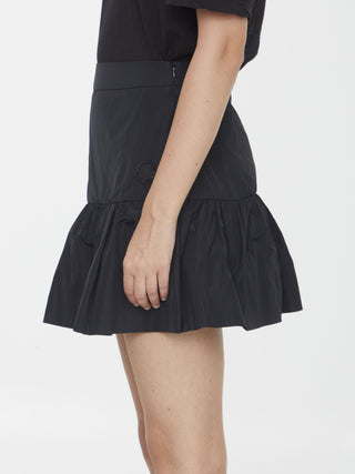 Black Nylon Miniskirt