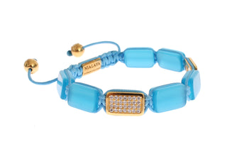 Elegant Blue Opal & Diamond-studded Bracelet