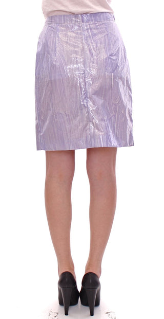 Elegant Purple Viscose Skirt - Wrap Closure