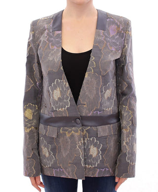 Chic Silk Floral One-button Blazer