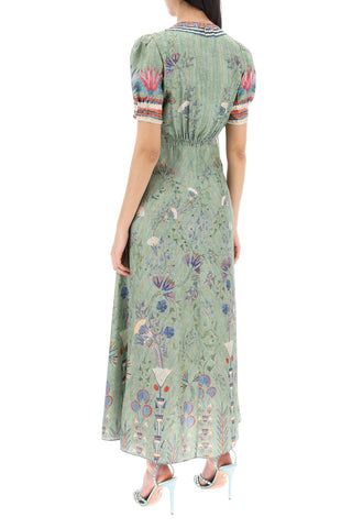 Lea' Long Dress In Printed Silk