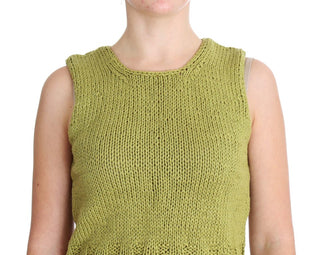 Chic Green Knitted Sleeveless Vest Sweater