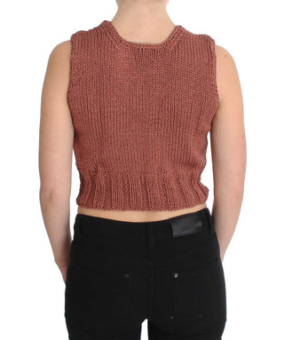 Chic Red Sleeveless Knit Vest Sweater