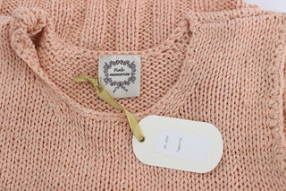 Elegant Pink Knitted Sleeveless Vest Sweater