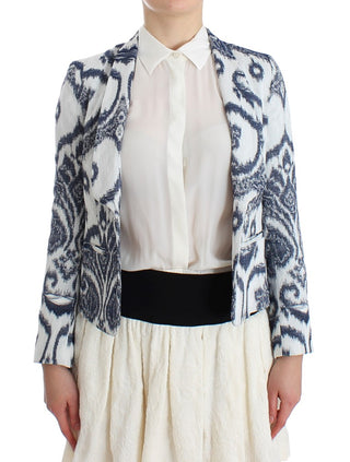 Elegant Two-tone Blue Short Blazer