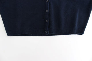 Chic Cashmere-blend Cropped Sweater In Blue