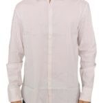 Elegant White Cotton Stretch Dress Shirt