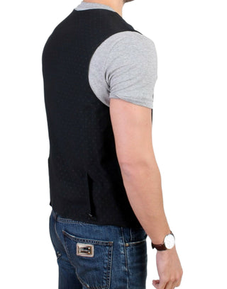 Elegant Black Wool Blend Casual Vest