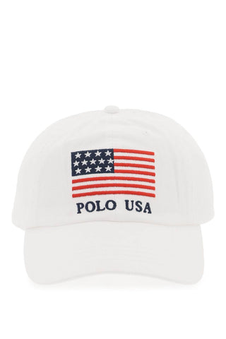 Baseball Cap In Twill With Embroidered Flag