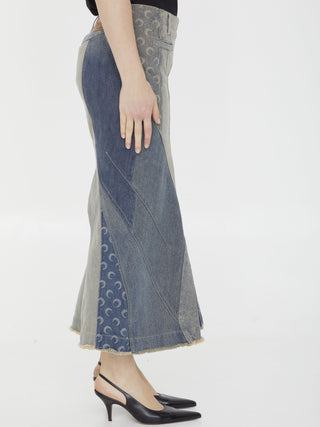 Denim Flared Skirt