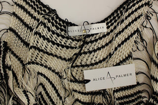 Black And White Knitted Artisan Dress