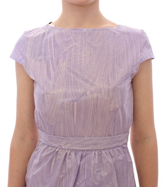 Elegant Purple Sheath Dress With Cap Sleeves