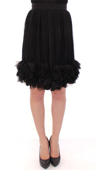 Elegant Silk Black Skirt For Evenings