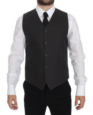 Elegant Gray Linen Slim Fit Blazer And Vest