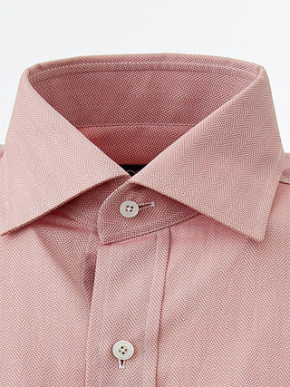 Elegant Pink Cotton Shirt With French Collar
