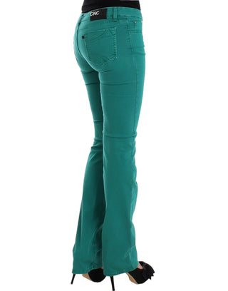 Chic Green Straight Leg Jeans For Sophisticated Style