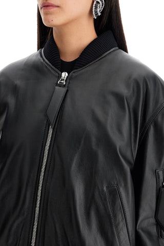 Anja Leather Bomber Jacket