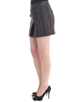 Chic Wool Blend Mini Skirt In Gray