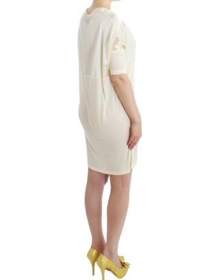 Chic White Modal Above-knee Dress