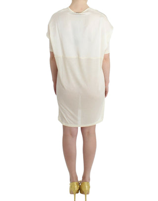 Chic White Modal Above-knee Dress