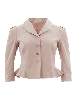 Elegant Light Pink Ruffle Jacket