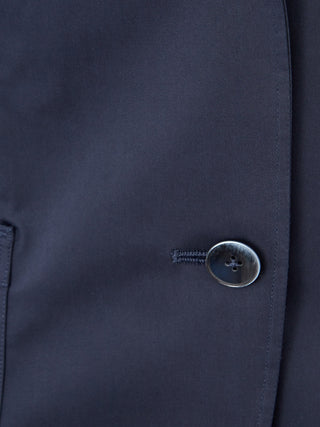Elegant Navy Blue Cotton Jacket