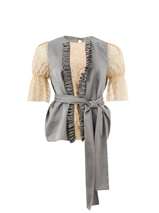 Elegant Silk Ruffled Top For A Sophisticated Look
