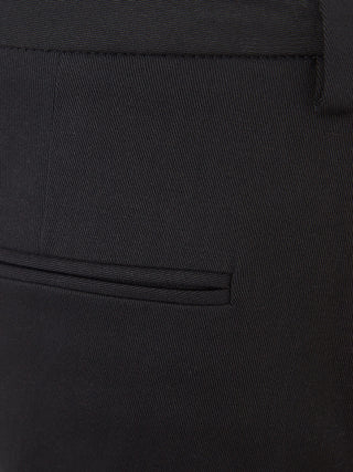 Elegant Black Cotton Chino Trousers