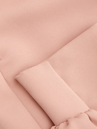 Elegant Pink Elastic Band Trousers