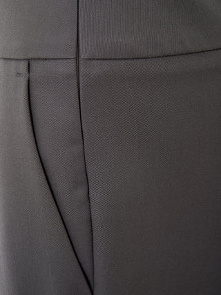 Elegant Grey Palazzo Wool Trousers