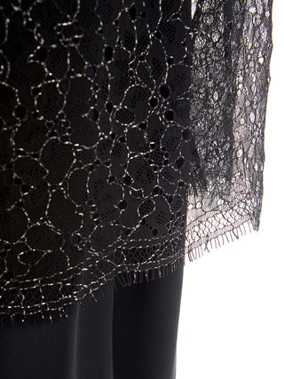 Elegant Black Lace-embellished Long Dress