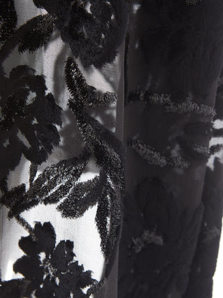 Elegant Embroidered Black Velvet Dress