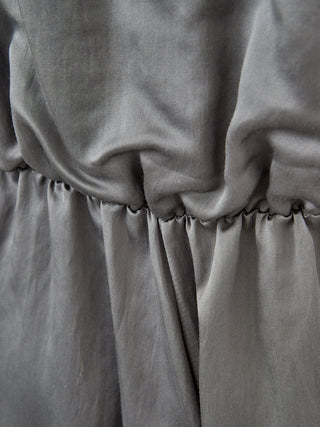 Elegant Silk Grey Dungarees Dress